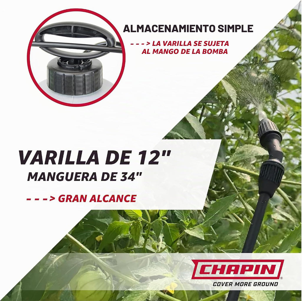 Chapin International 16109 - Pulverizador de bomba de césped y jardín, 1 galón, fabricado en los Estados Unidos, para rociar malezas, insectos, fertilizantes, paquete de 2, blanco translúcido
