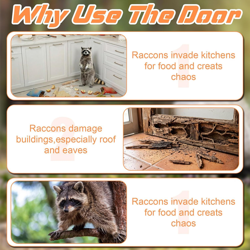 MorningRo 2 Pack Raccoon One Way Door, Animal Excluder Trap,Small,Large
