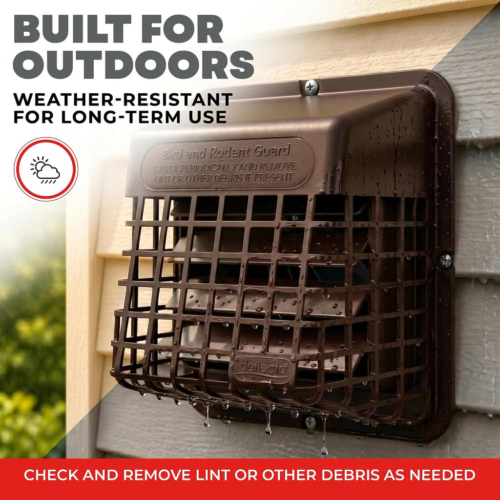 Deflecto Bird Guard Outdoor Vent Cover,Fits 3-4 Inch Vent Hoods, Brown
