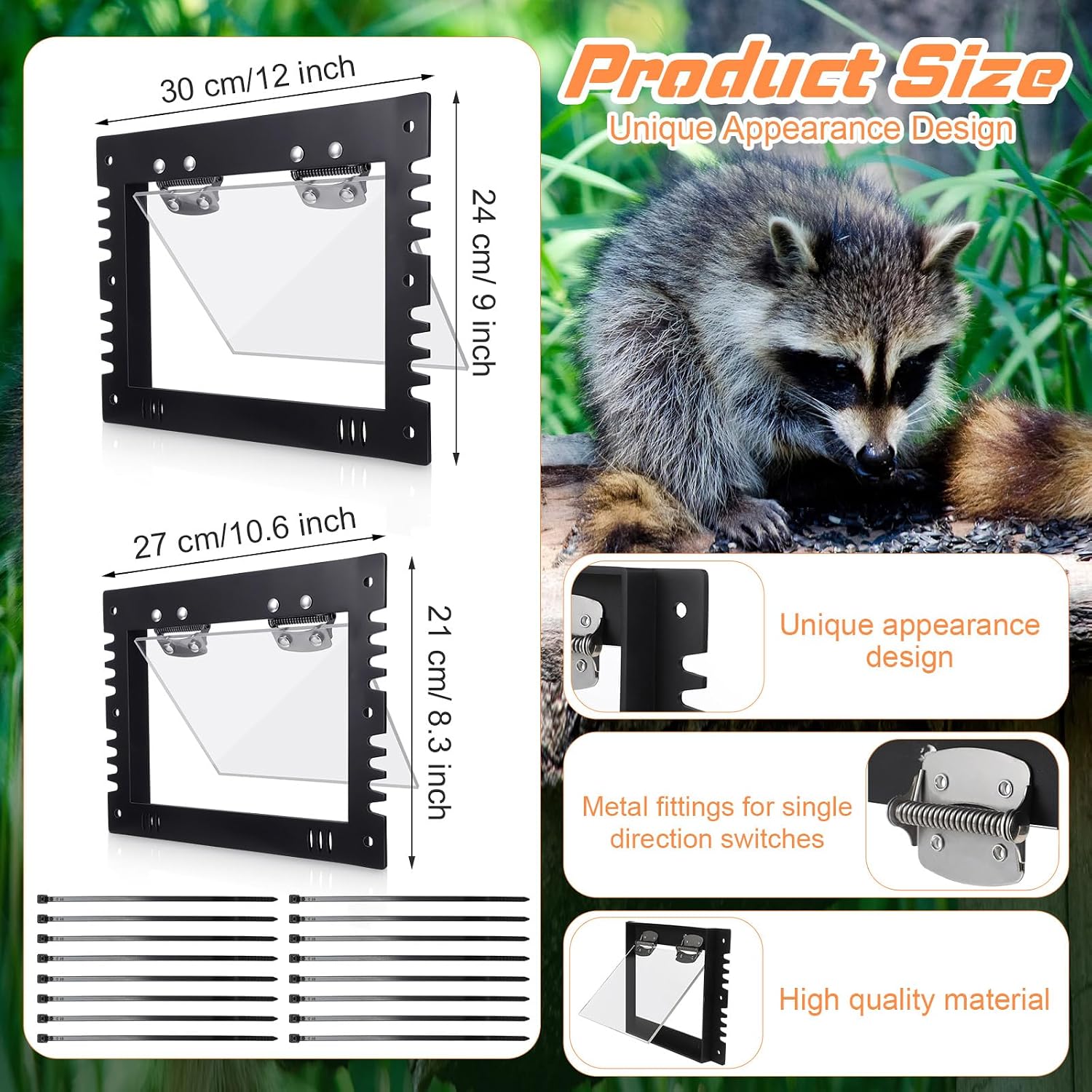 MorningRo 2 Pack Raccoon One Way Door, Animal Excluder Trap,Small,Large