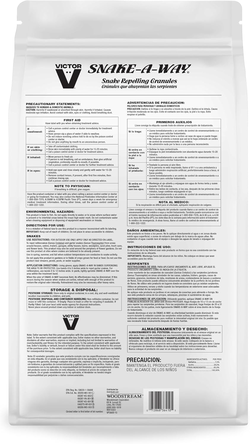 Victor Snake-A-Way Outdoor Snake Repellent Granules for Yard, 10 lb Bag