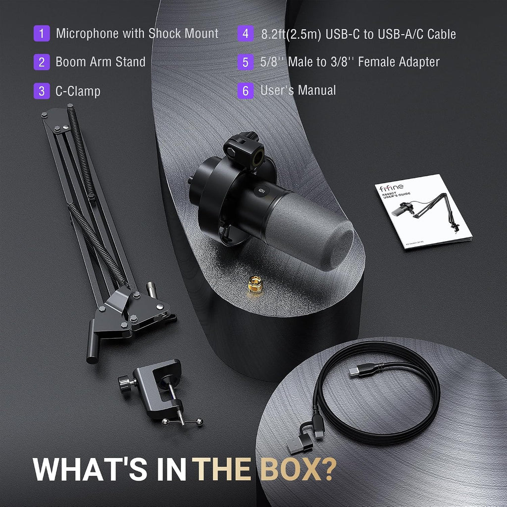 FIFINE AmpliTank K688CT Podcast Microphone Kit, USB/XLR Dynamic Vocal Mic