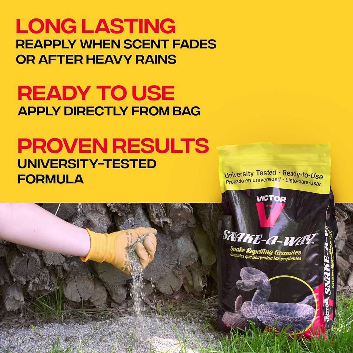 Victor Snake-A-Way Outdoor Snake Repellent Granules for Yard, 10 lb Bag