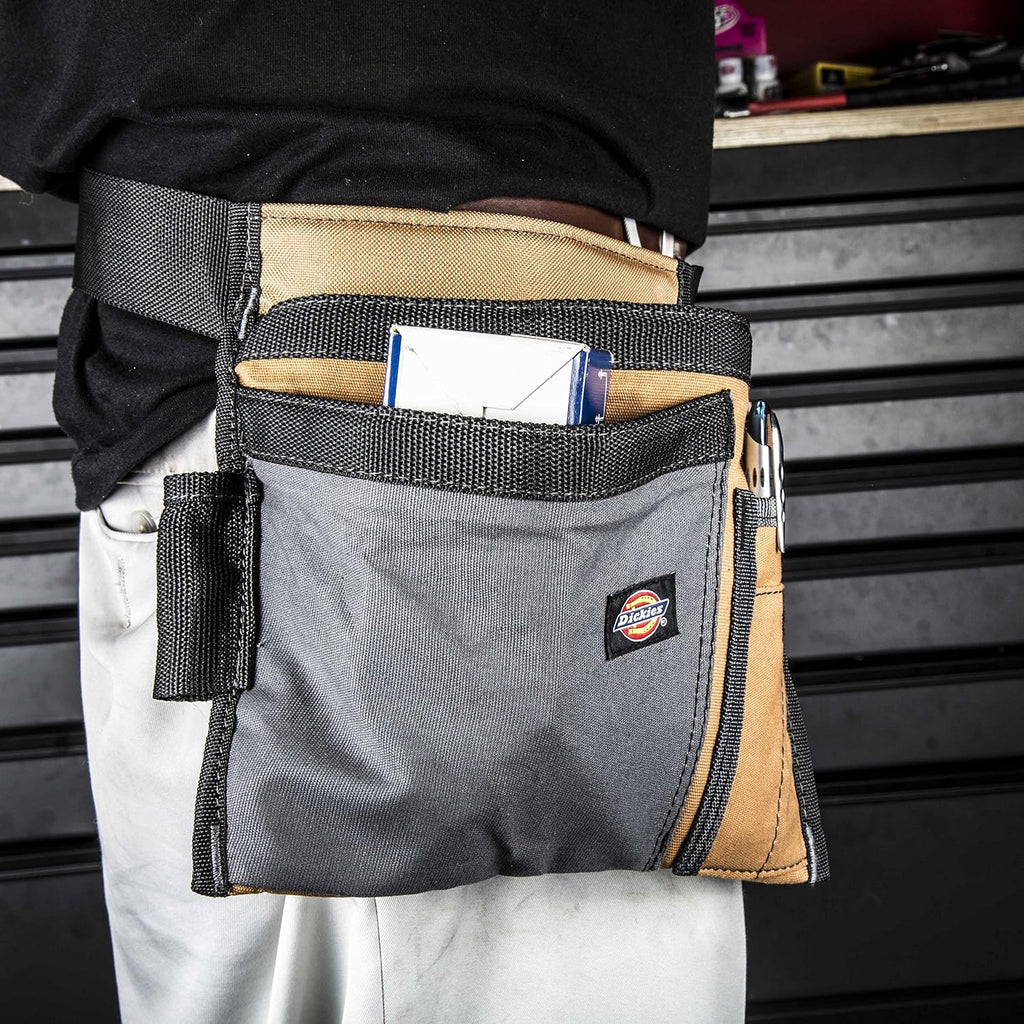 Dickies 5-Pocket Single Side Tool Belt Pouch/Work Apron, Durable Canvas Construction, Adjustable Belt for Custom Fit